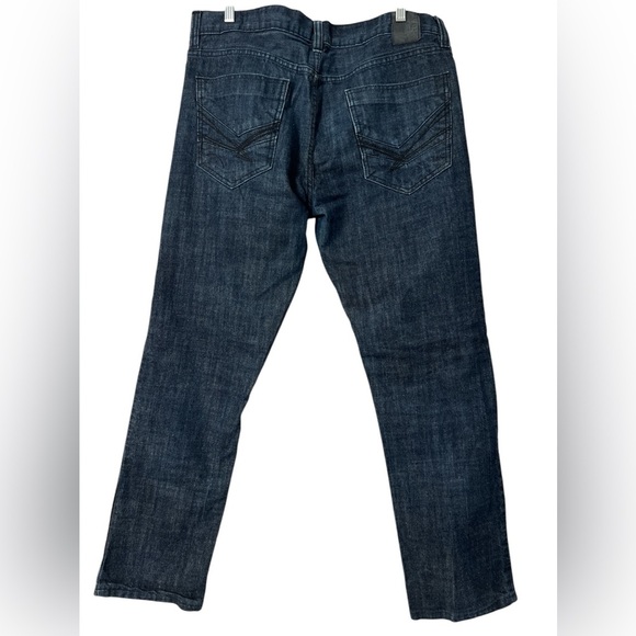 Vintage Marc Ecko Jeans Mens 36x32 Slim Fit Cut & Sew Dark Wash Blue Denim - Picture 2 of 8